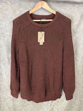 Paul Jones Men’s Brown Textured Knit Crewneck Sweater Size XL